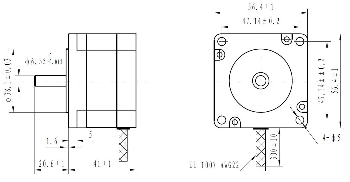 NEMA 23 Unipolar/Bipolar, 200 Adım, 57×41mm, 5.7V Step Motor - PL-1476