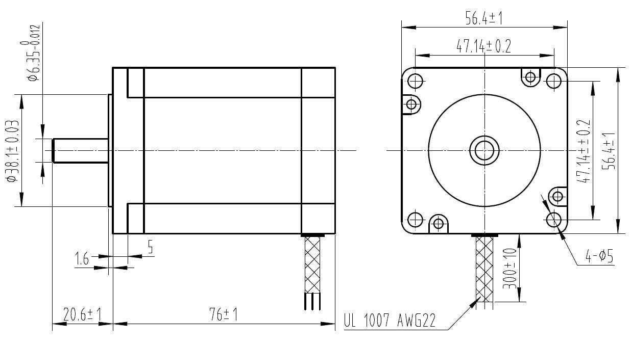 NEMA 23 Unipolar/Bipolar, 200 Adım, 57×76mm, 8.6V Step Motor - PL-1477